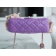 Chanel 22S Woven Gold Ball CF Large Mini Purple Lambskin  