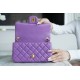 Chanel 22S Woven Gold Ball CF Large Mini Purple Lambskin  