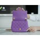 Chanel 22S Woven Gold Ball Square Fatty Purple Lambskin  