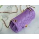 Chanel 22S Woven Gold Ball Square Fatty Purple Lambskin  