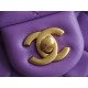 Chanel 22S Woven Gold Ball Square Fatty Purple Lambskin  