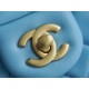 Chanel 22S Woven Gold Ball CF Large Mini Sky Blue Lambskin  