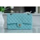 CF Classic Flap Tiffany Blue Washed Calfskin  