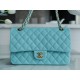 CF Classic Flap Tiffany Blue Washed Calfskin  