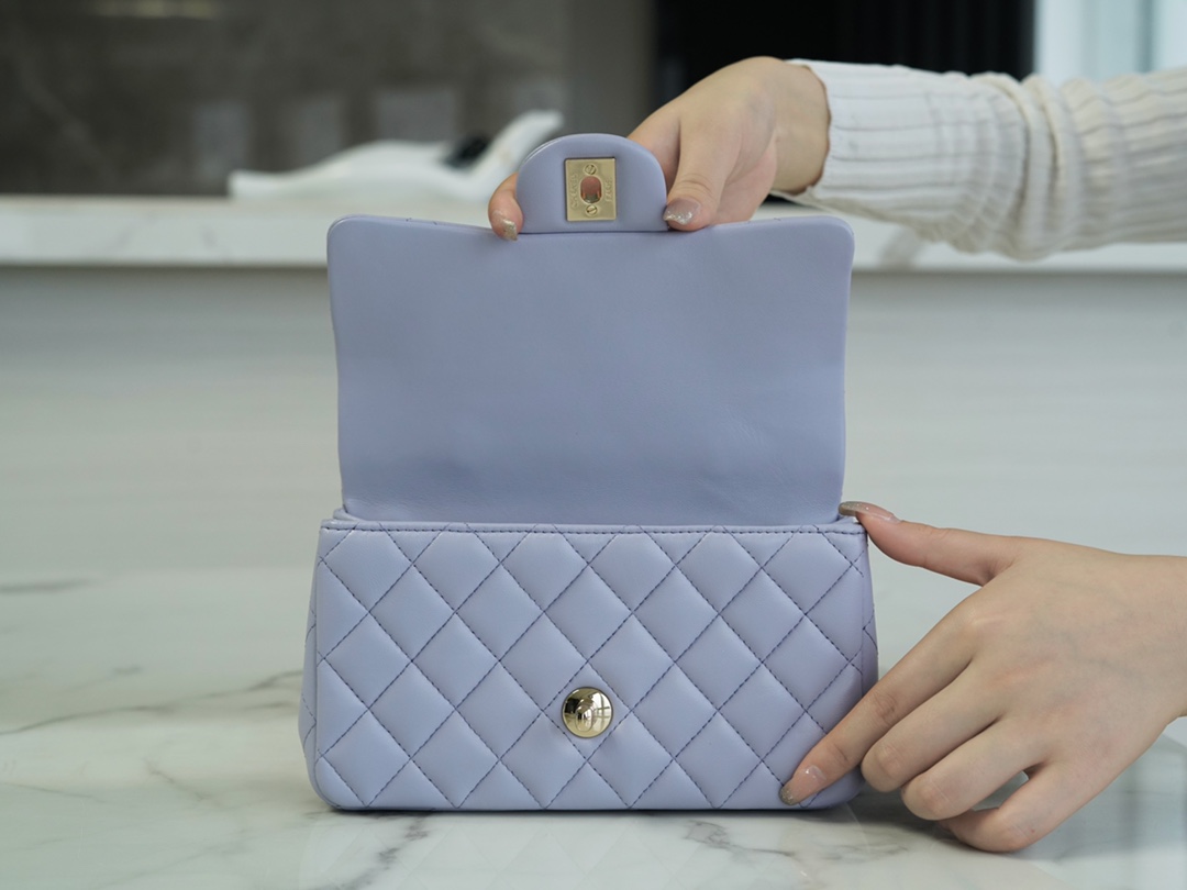 Chanel 2022 Lavender Mini CF Top Handle  