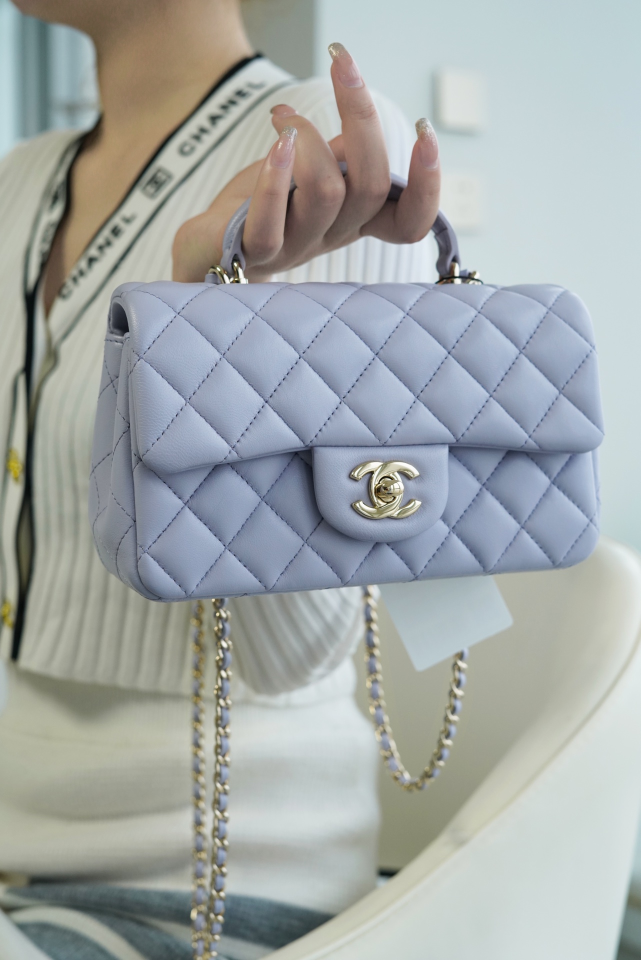 Chanel 2022 Lavender Mini CF Top Handle  