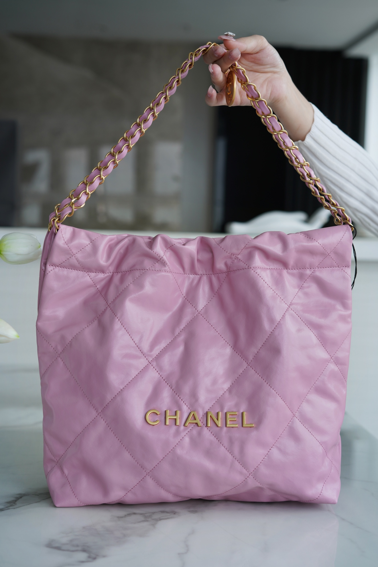 Chanel 22P Handbag Small Pink Purple  