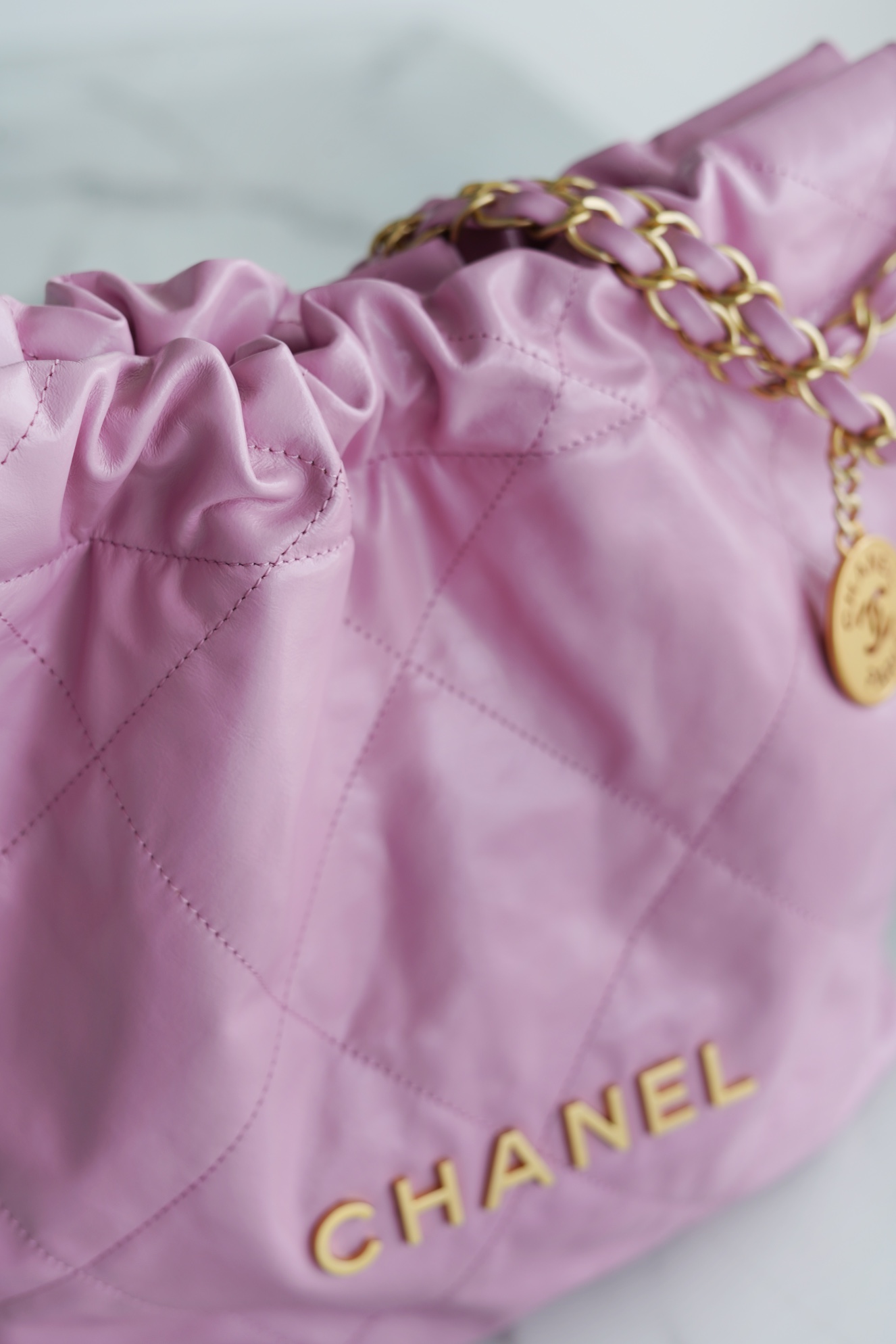 Chanel 22P Handbag Small Pink Purple  