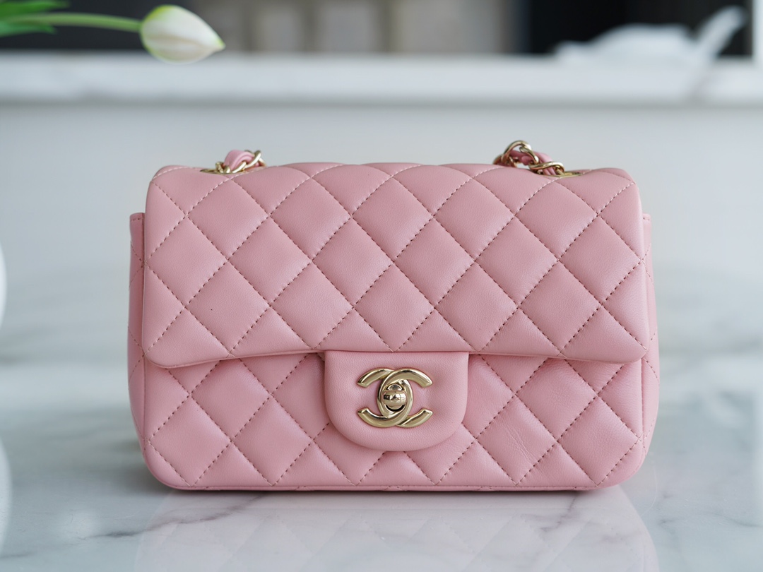 CF Classic Flap Mini Classic Flap Bag Sakura Pink Lambskin  