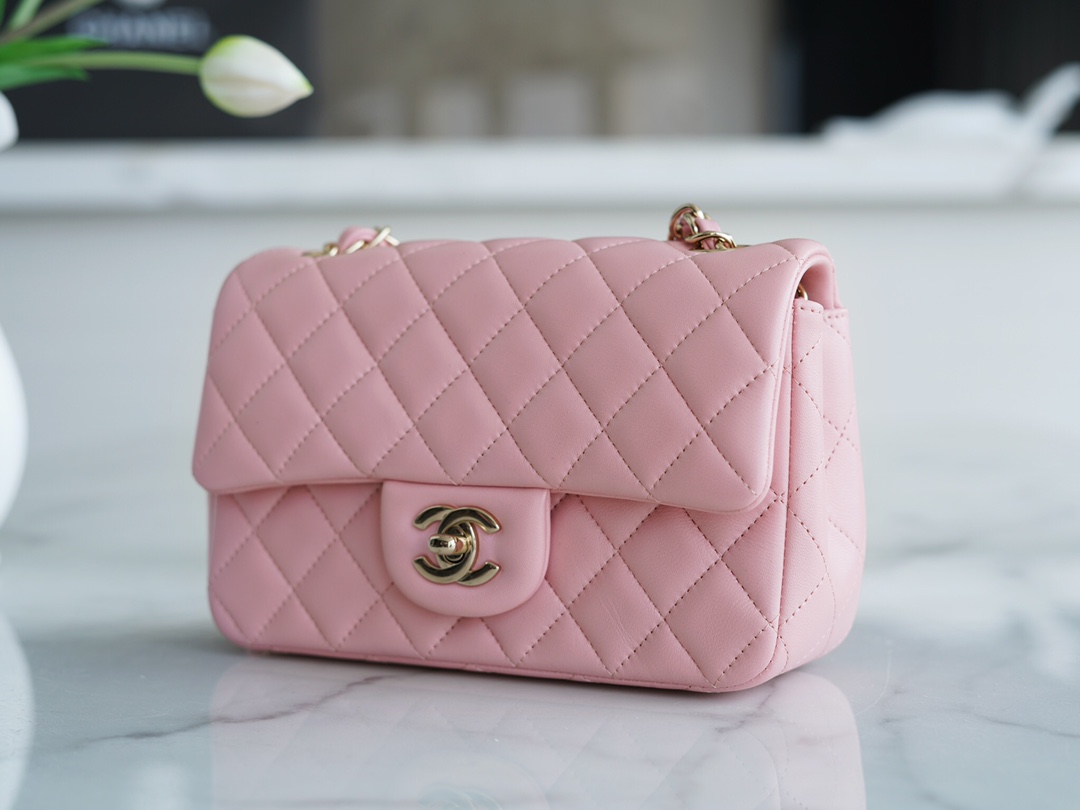 CF Classic Flap Mini Classic Flap Bag Sakura Pink Lambskin  