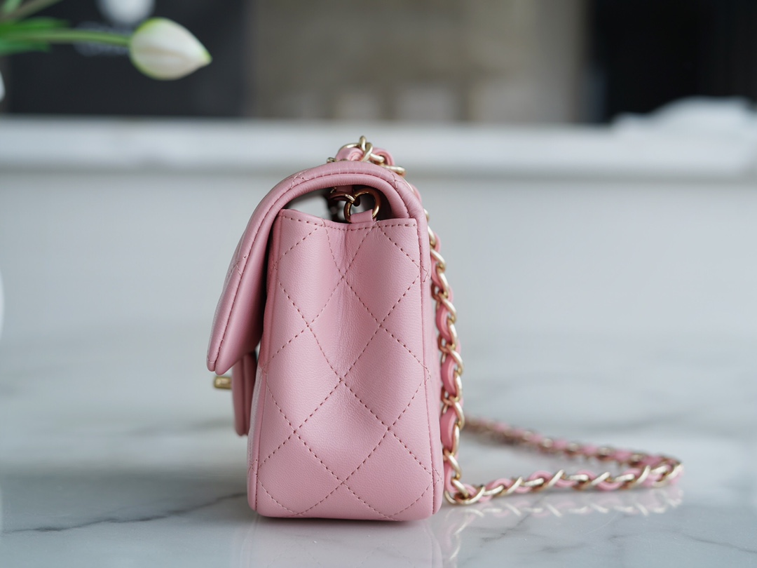 CF Classic Flap Mini Classic Flap Bag Sakura Pink Lambskin  