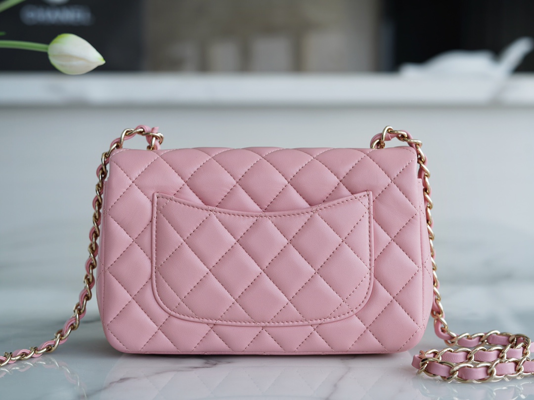 CF Classic Flap Mini Classic Flap Bag Sakura Pink Lambskin  