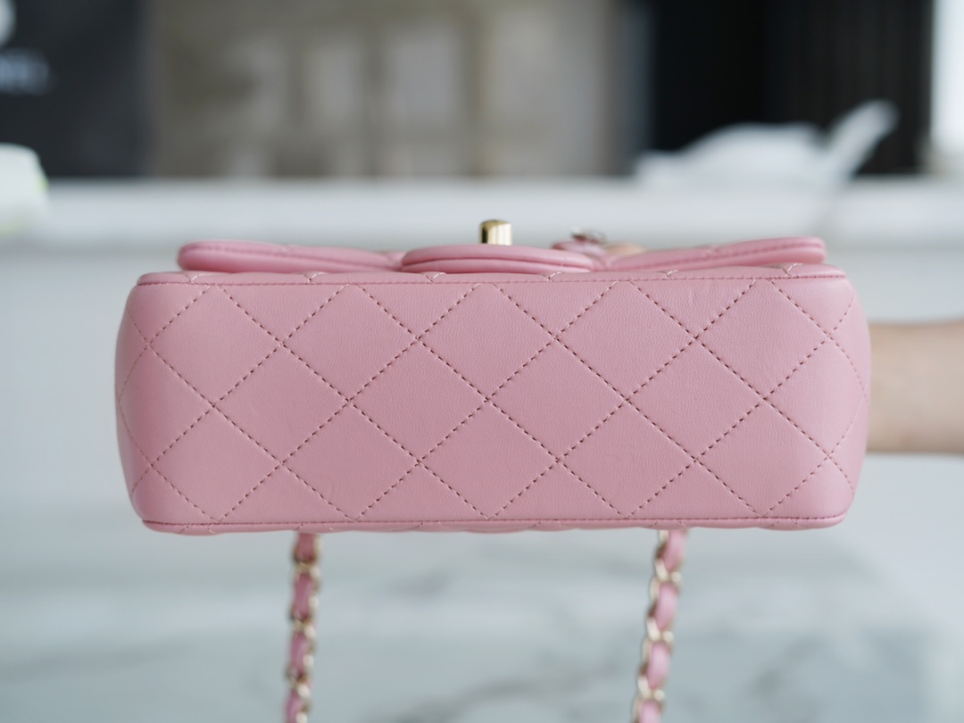 CF Classic Flap Mini Classic Flap Bag Sakura Pink Lambskin  