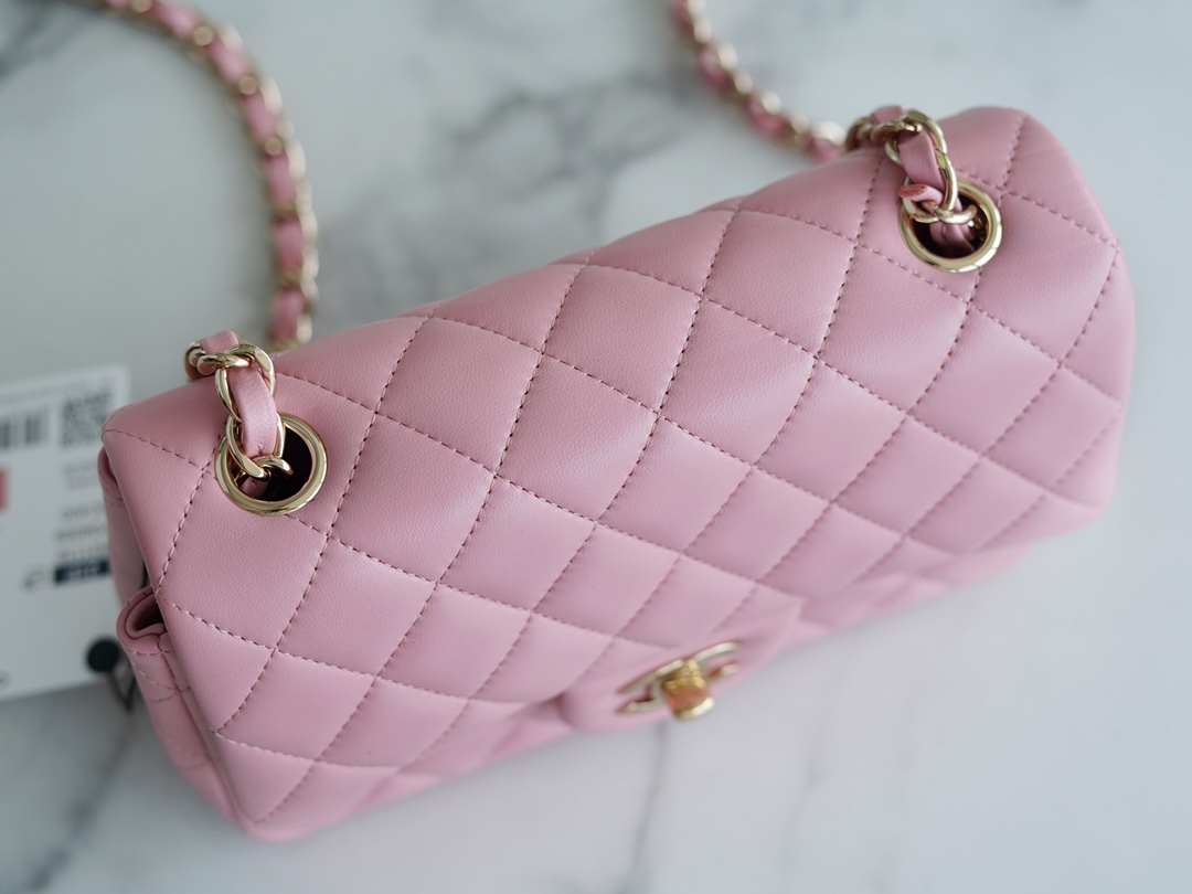 CF Classic Flap Mini Classic Flap Bag Sakura Pink Lambskin  