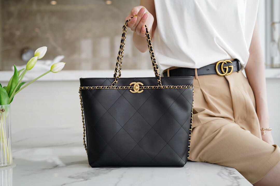 Chanel SS Chain Shopping Bag Double C Logo  