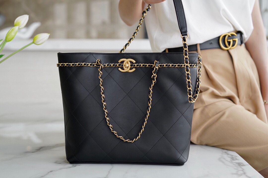 Chanel SS Chain Shopping Bag Double C Logo  