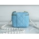 2022 Chanel Pearl Box Bag Light Blue Lambskin  