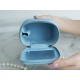 2022 Chanel Pearl Box Bag Light Blue Lambskin  