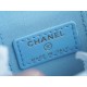 2022 Chanel Pearl Box Bag Light Blue Lambskin  