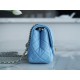 Chanel 22S Woven Gold Ball Square Fatty Sky Blue Lambskin  