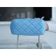 Chanel 22S Woven Gold Ball Square Fatty Sky Blue Lambskin  