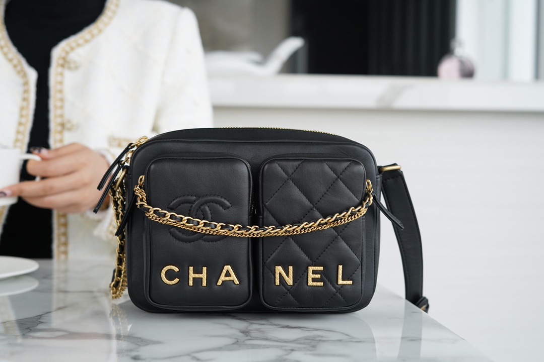 Chanel 21/22 New Vintage Camera Bag Black  