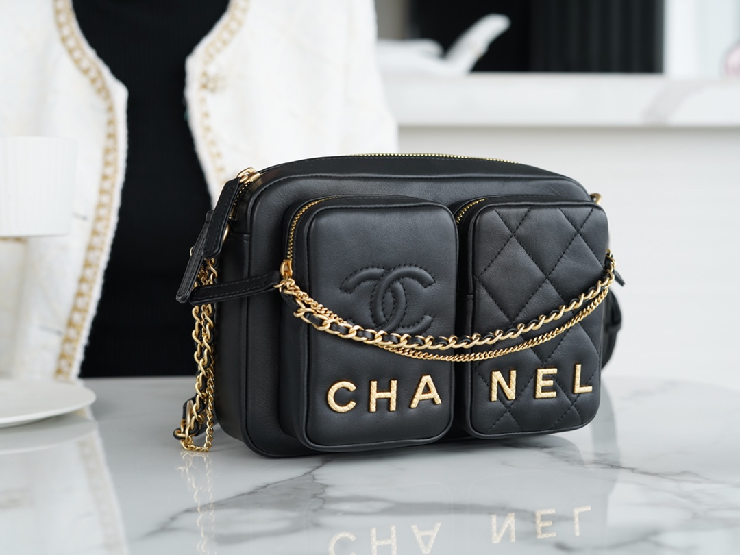 Chanel 21/22 New Vintage Camera Bag Black  