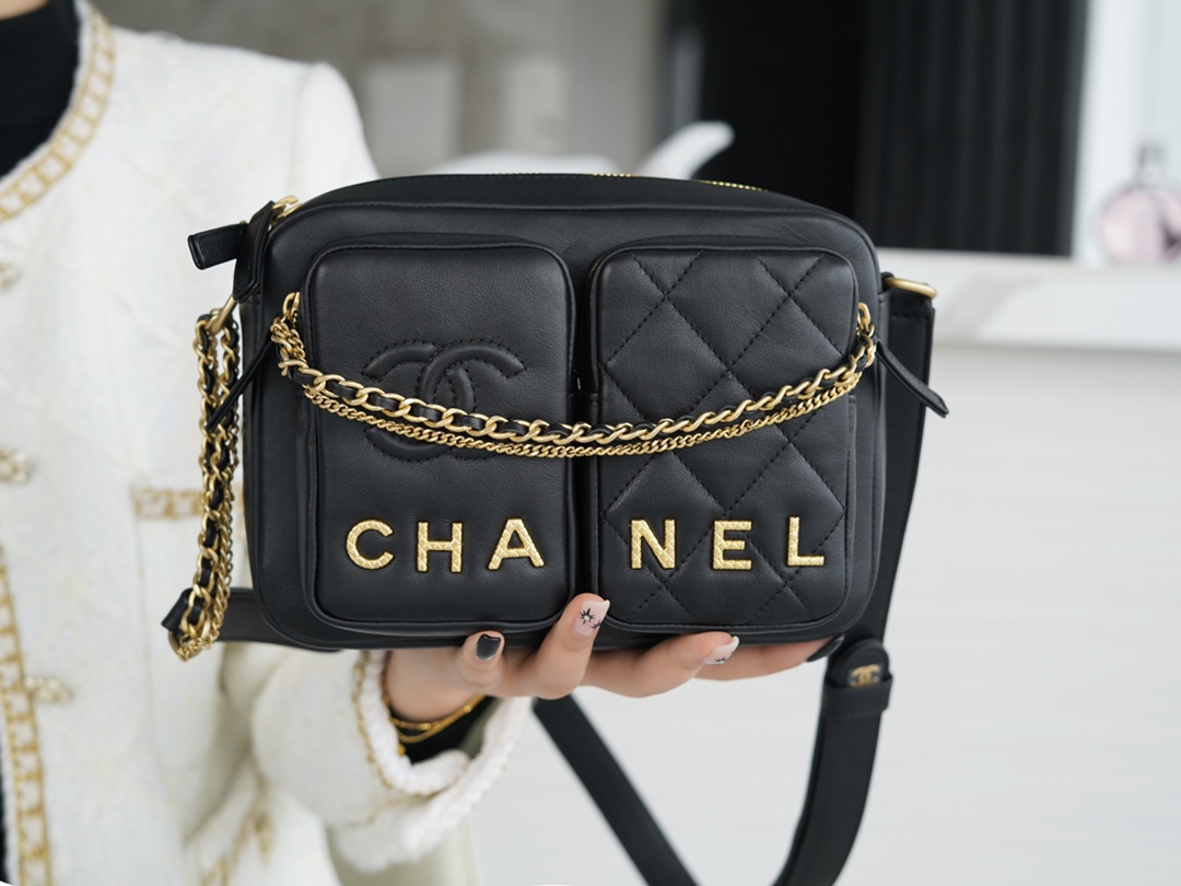 Chanel 21/22 New Vintage Camera Bag Black  