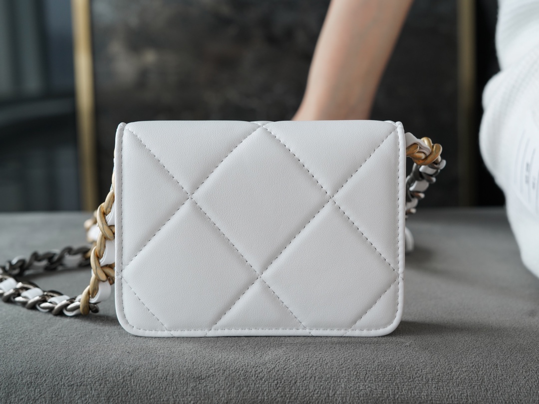 Chanel 19 Bag Mini Waist Bag Cream White  