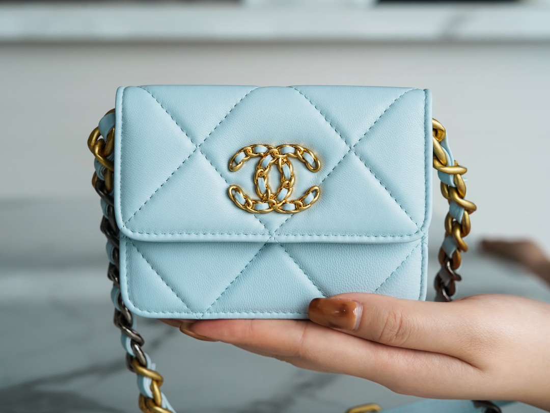 Chanel 19 Bag Mini Waist Bag Light Blue  