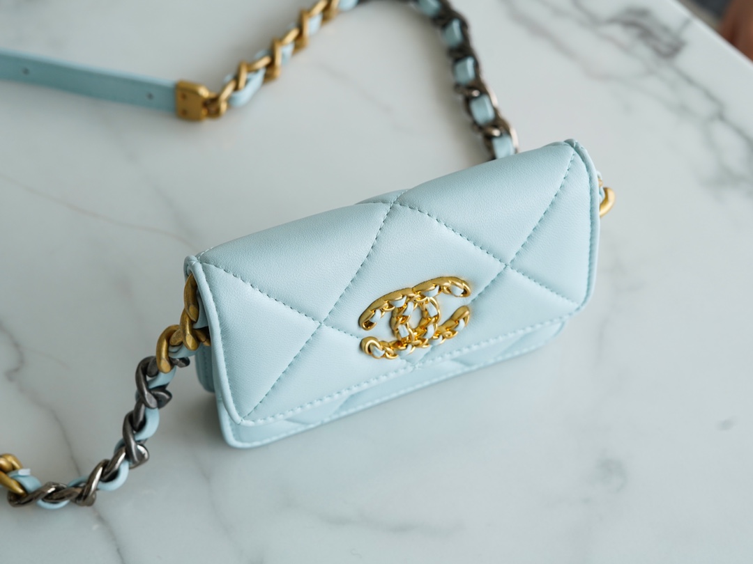 Chanel 19 Bag Mini Waist Bag Light Blue  