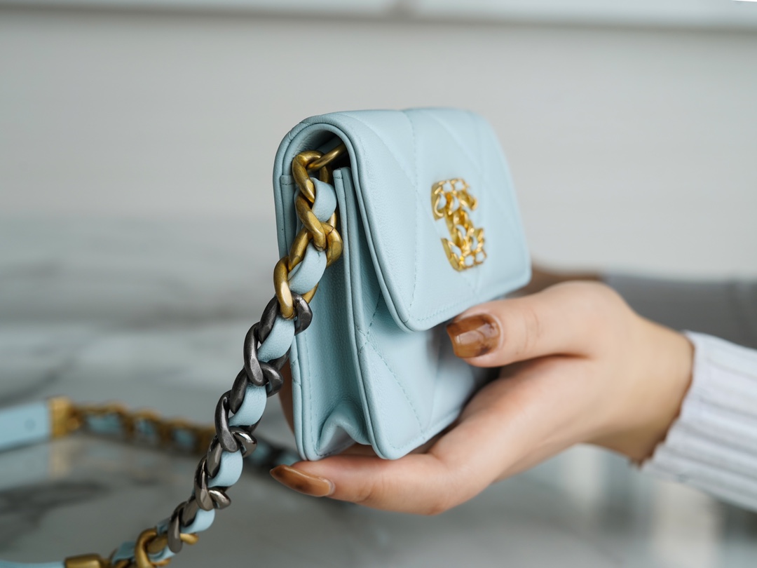 Chanel 19 Bag Mini Waist Bag Light Blue  