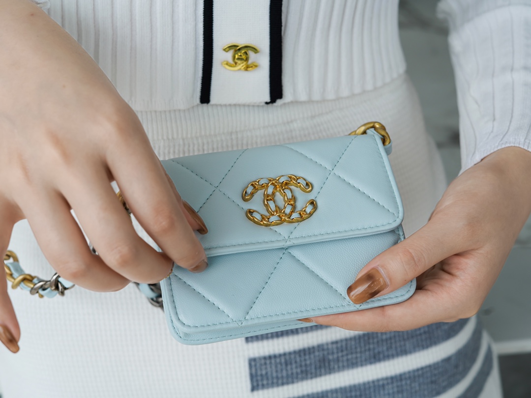 Chanel 19 Bag Mini Waist Bag Light Blue  