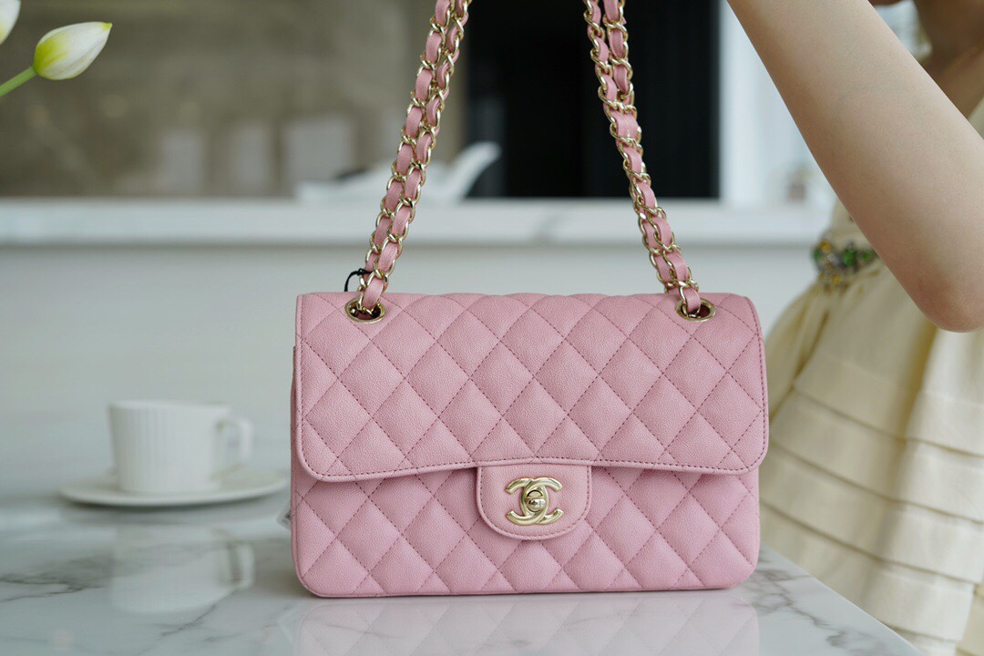 Classic Flap Small Pink Washed Calfskin  