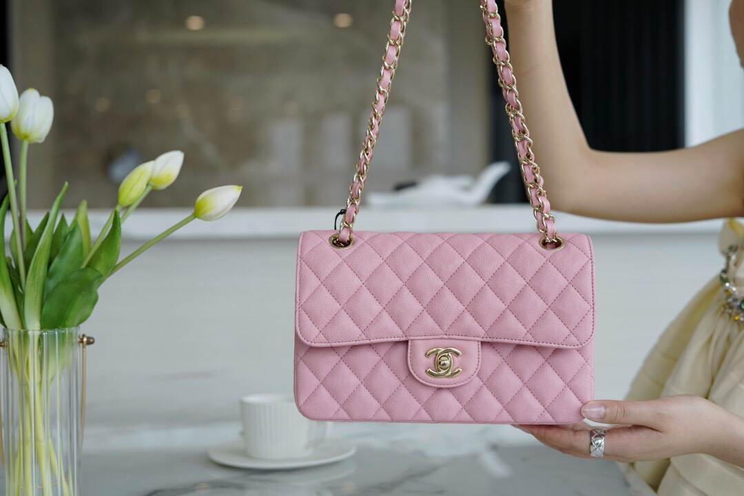 Classic Flap Small Pink Washed Calfskin  