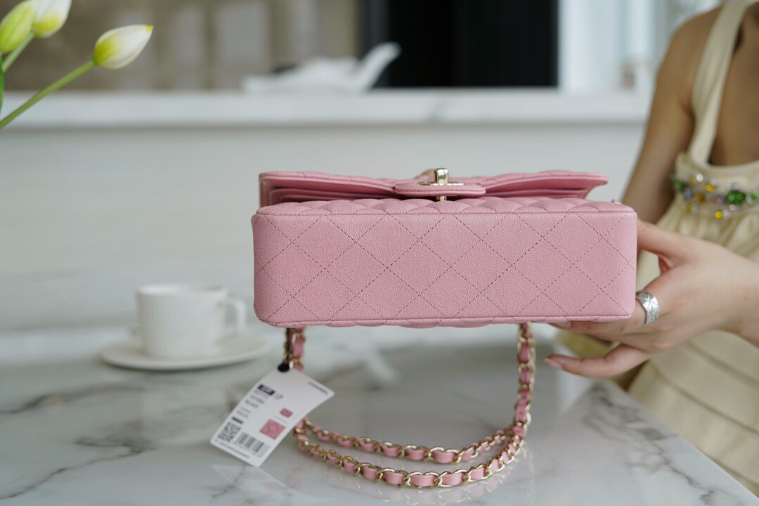 Classic Flap Small Pink Washed Calfskin  