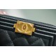 Chanel Leboy Series Zipper Coin Card Holder Black Gold Lambskin  