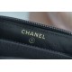 Chanel Leboy Series Zipper Coin Card Holder Black Gold Lambskin  