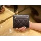 Classic Flap Classic Three-Fold Short Wallet Black Gold Calfskin  