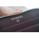 Chanel CF Series Zipper Coin Card Holder Black Silver Fine Grain Embossed Calfskin  