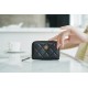 Chanel CF Series Zipper Coin Card Holder Black Gold Lambskin  