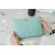 Chanel 19 Series Clutch Tiffany Blue Lambskin  