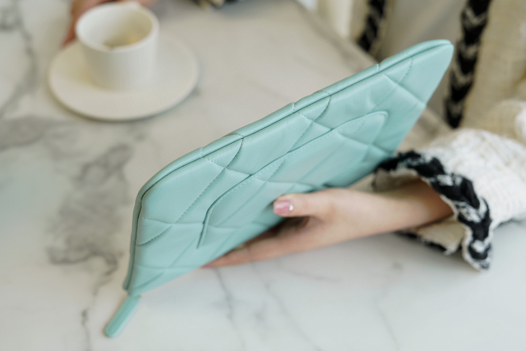 Chanel 19 Series Clutch Tiffany Blue Lambskin  