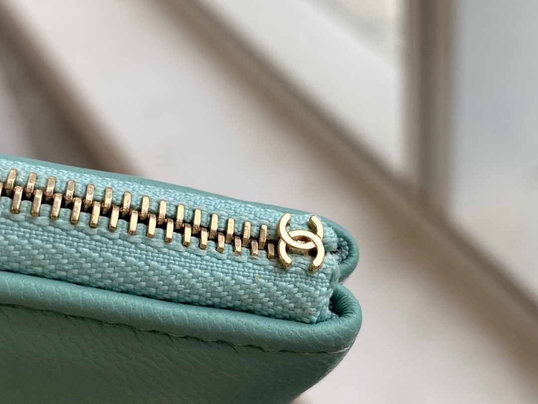 Chanel 19 Series Clutch Tiffany Blue Lambskin  