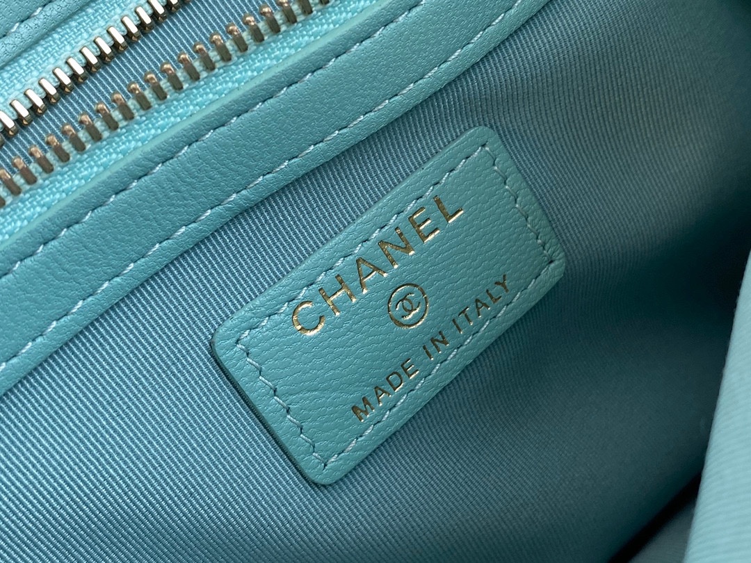 Chanel 19 Series Clutch Tiffany Blue Lambskin  