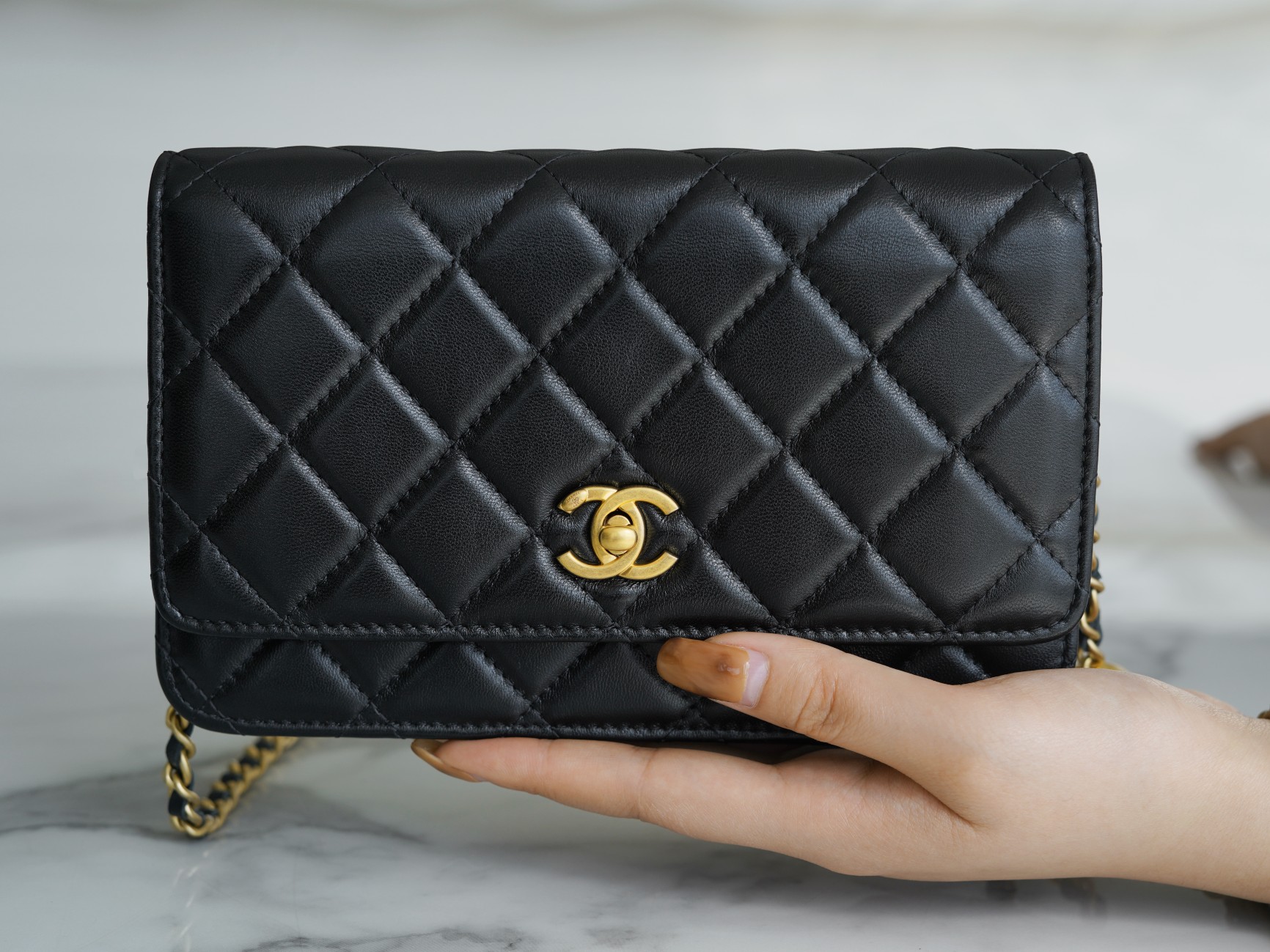 Chanel Metal Ball Black Lambskin  