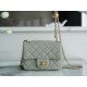 Chanel Metal Ball Square Fatty Gray Green Lambskin  