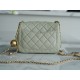 Chanel Metal Ball Square Fatty Gray Green Lambskin  