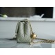 Chanel Metal Ball Square Fatty Gray Green Lambskin  