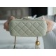 Chanel Metal Ball Square Fatty Gray Green Lambskin  